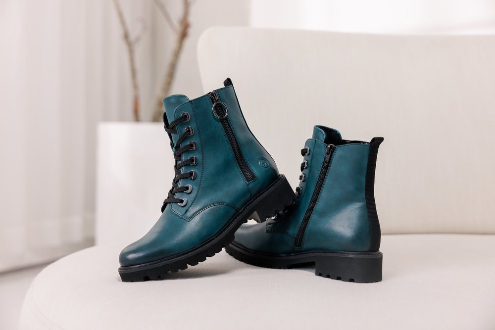 Remonte Schnürstiefelette Blockabsatz, Stiefelette, Schnürboots, im modischen Used Look – Bild 2 von 5