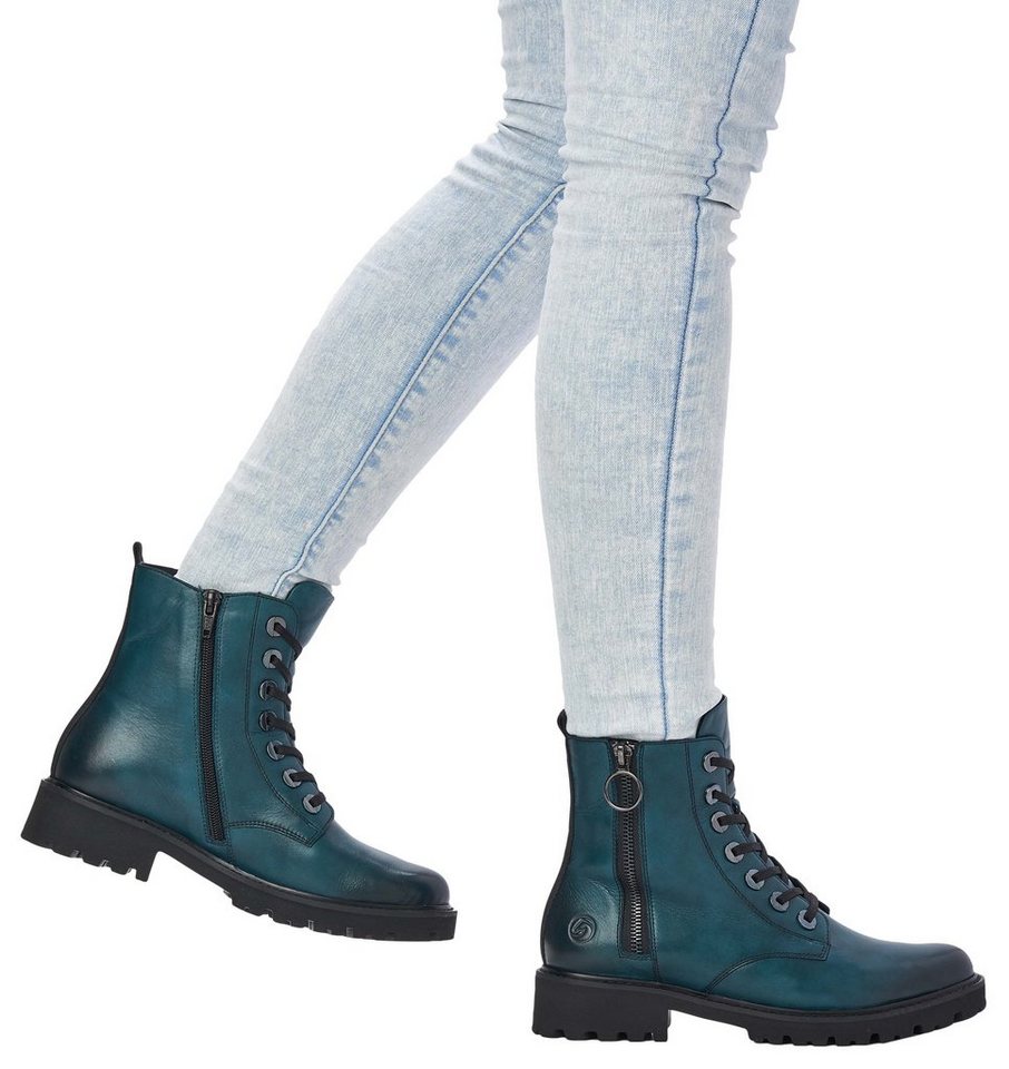 Remonte Schnürstiefelette Blockabsatz, Stiefelette, Schnürboots, im modischen Used Look – Bild 4 von 5