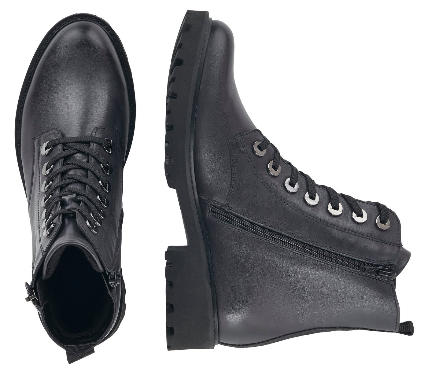 Remonte Schnürstiefelette Blockabsatz, Stiefelette, Schnürboots, im modischen Used Look – Bild 2 von 5