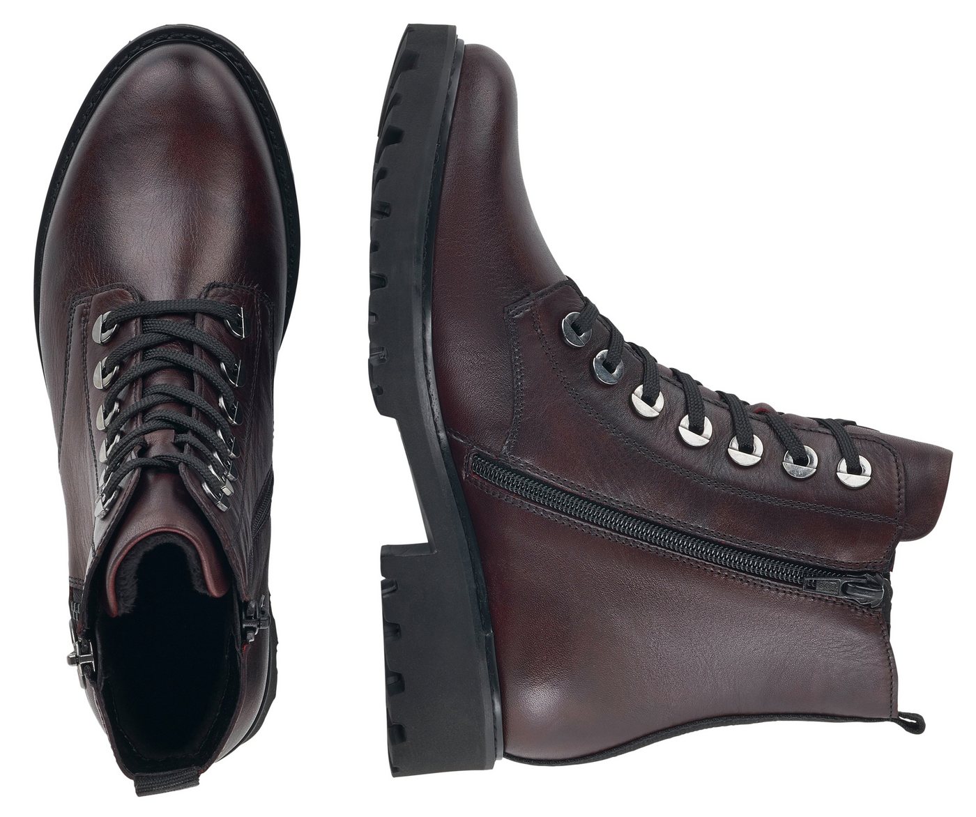 Remonte Schnürstiefelette Blockabsatz, Stiefelette, Schnürboots, im modischen Used Look – Bild 2 von 5
