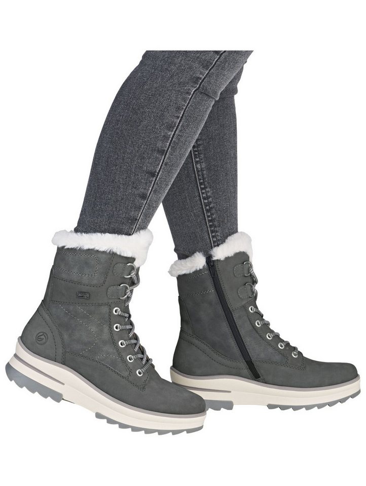 Remonte Remonte Stiefelette Veloursleder Schnürstiefelette – Bild 3 von 5