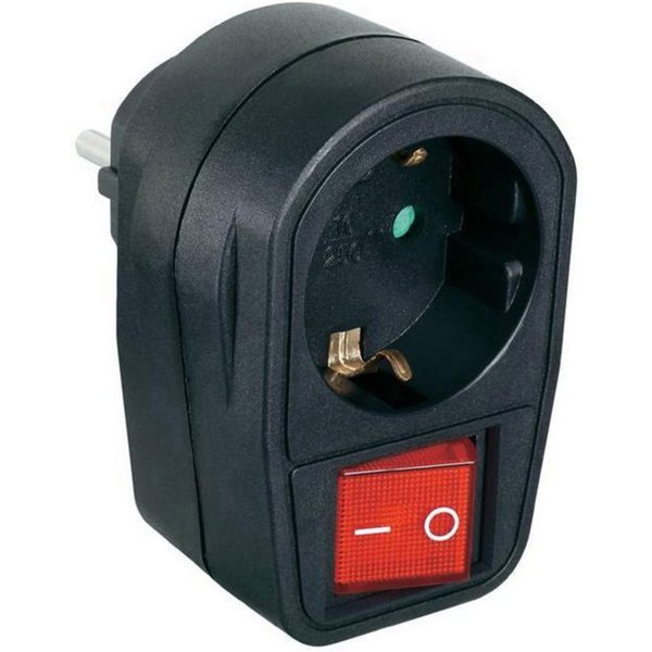 Renkforce Renkforce 1296317 Schaltbare Zwischensteckdose 2polig Schwarz Mehrfachsteckdose