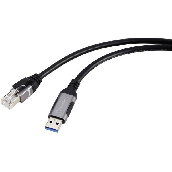 Renkforce USB-A auf Gigabit Ethernet Adapterkabel 1.8 m RF-6055784 USB-Adapter, Aluminium-Stecker