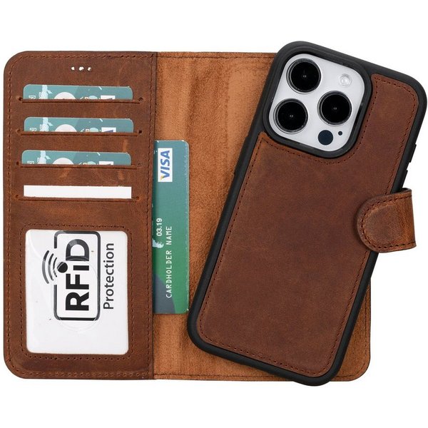 Renna Leather Handyhülle iPhone 15 Alle Modelle Echtes Leder abnehmbare Handyhülle