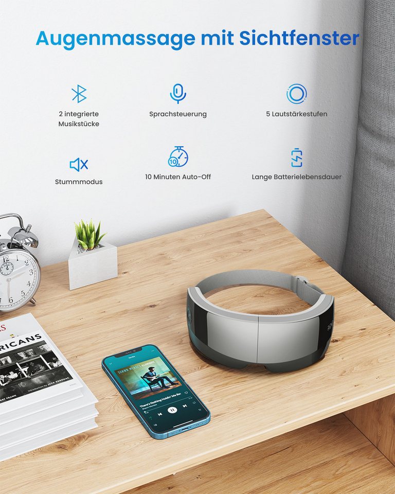 RENPHO Gesichtsmassagegerät Eyeris View, Luftdruck, Wärme, Vibration, Sichtfenster, 5 Modi, Bluetooth, Akku – Bild 3 von 5