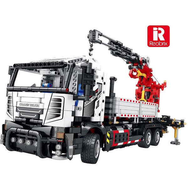 Reobrix 22011 Schwerlast-LKW mit Kran, RC-Fernsteuerung Konstruktions-Spielset, (2328 St)