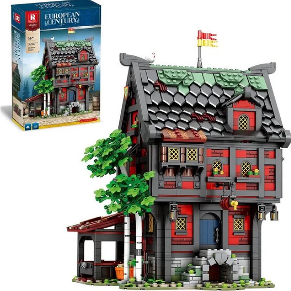Reobrix 66017 Mittelalterliche Taverne Konstruktions-Spielset, (3214 St)