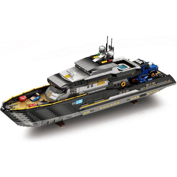Reobrix 66103 Luxus Yacht Spielbausteine, (Konstruktionsspielzeug, 4421 St., Bauset), 75 cm großes Yacht Displaymodell