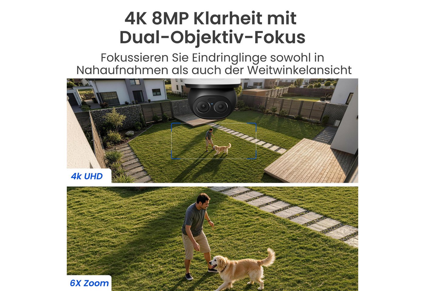 Reolink TrackFlex Floodlight WiFi, 4K WLAN Flutlicht-Außenüberwachungskamera Securitycam (4K, 2,4GHz/5GHz, 360° Auto-Tracking, Personen-/Fahrzeug-/Tiererkennung – Bild 2 von 5
