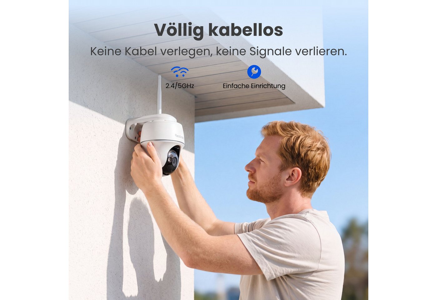 Reolink Überwachungskamera Argus PT+SP 5MP PTZ Akku- oder solarbetriebene 2,4/5GHz WLAN IP (Außenbereich, PIR-Erkennung,IR-Nachtsicht,Could-Speicherung) – Bild 4 von 5