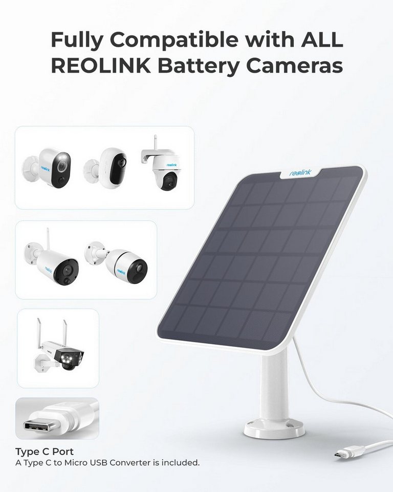 Reolink Reolink Weißes 6W Solarpanel Solar Panel, IP65 – Bild 2 von 3