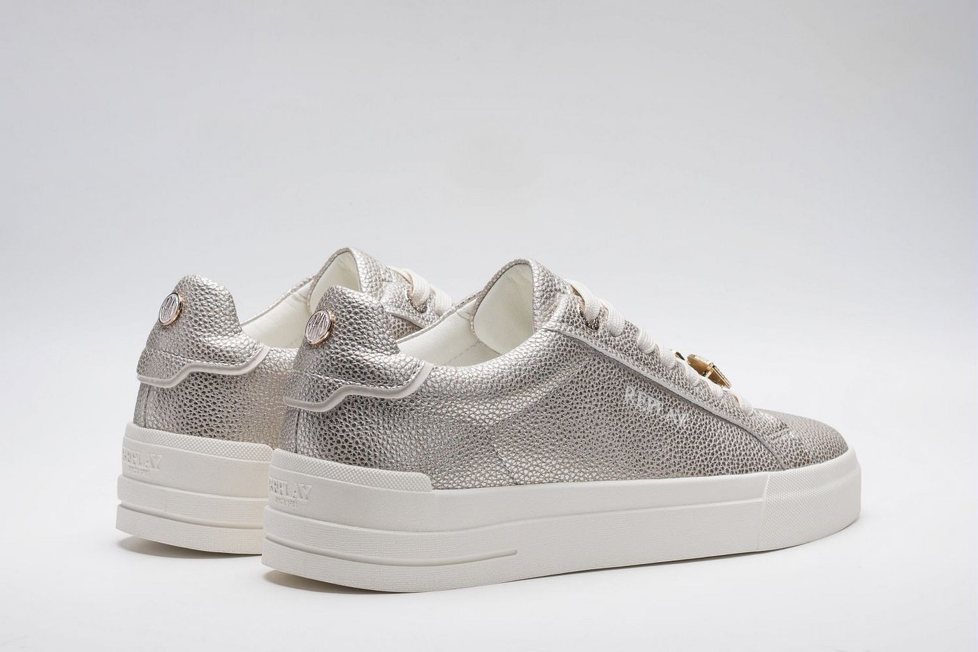 Replay Plateausneaker Schnürschuh, Halbschuh, Freizeitsneaker in Metallic-Optik – Bild 2 von 3