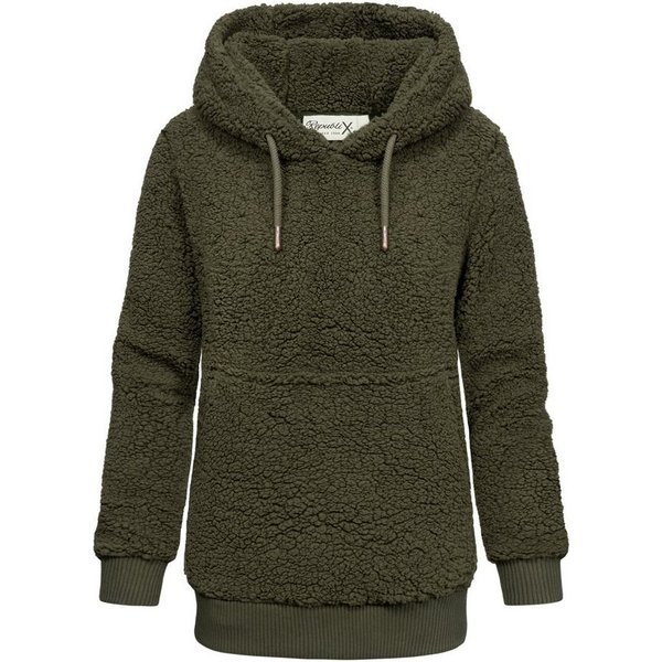REPUBLIX Kapuzenpullover CHARLIZE Damen Teddy Sweatjacke Plüsch Hoodie Pullover Jacke
