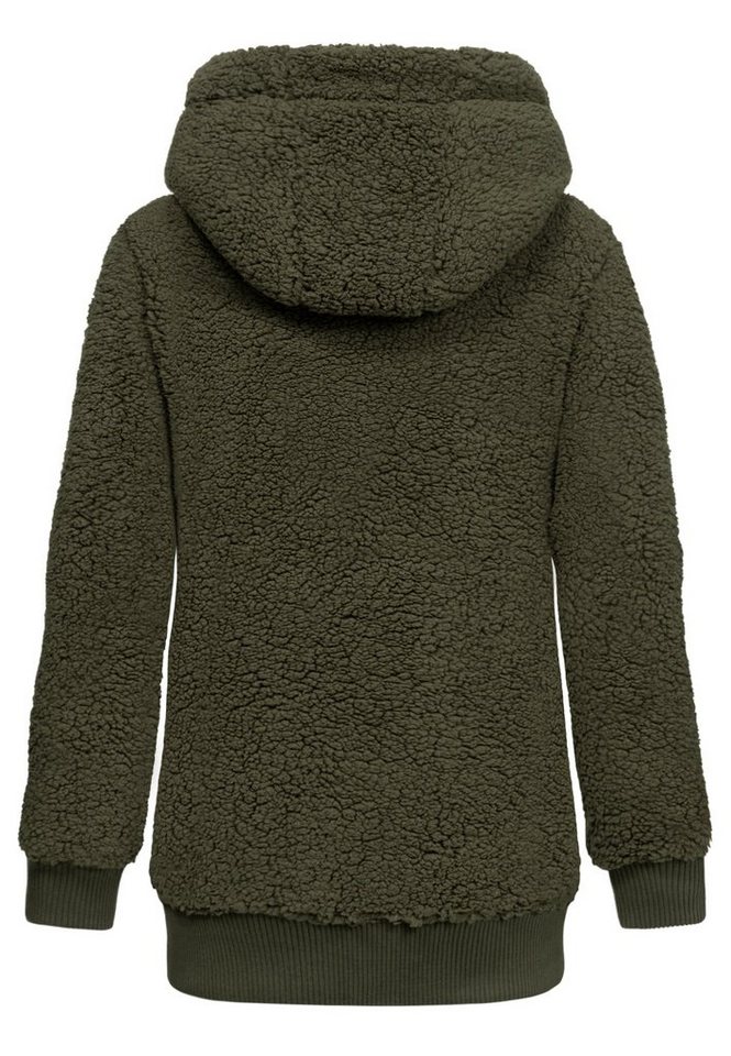 REPUBLIX Kapuzenpullover CHARLIZE Damen Teddy Sweatjacke Plüsch Hoodie Pullover Jacke – Bild 2 von 2