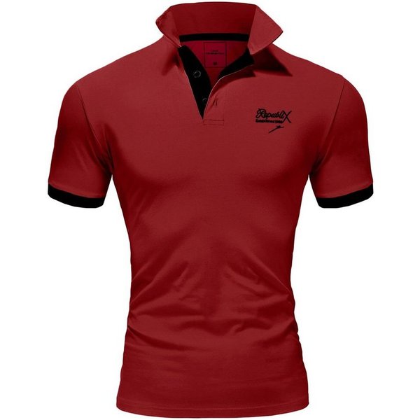 REPUBLIX Poloshirt MATEO Herren Basic Kurzarm Kontrast Polo Hemd