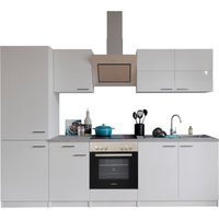 RESPEKTA Küche Malia (Glaskeramikkochf., KühlKombi, Weiß, 270 cm)