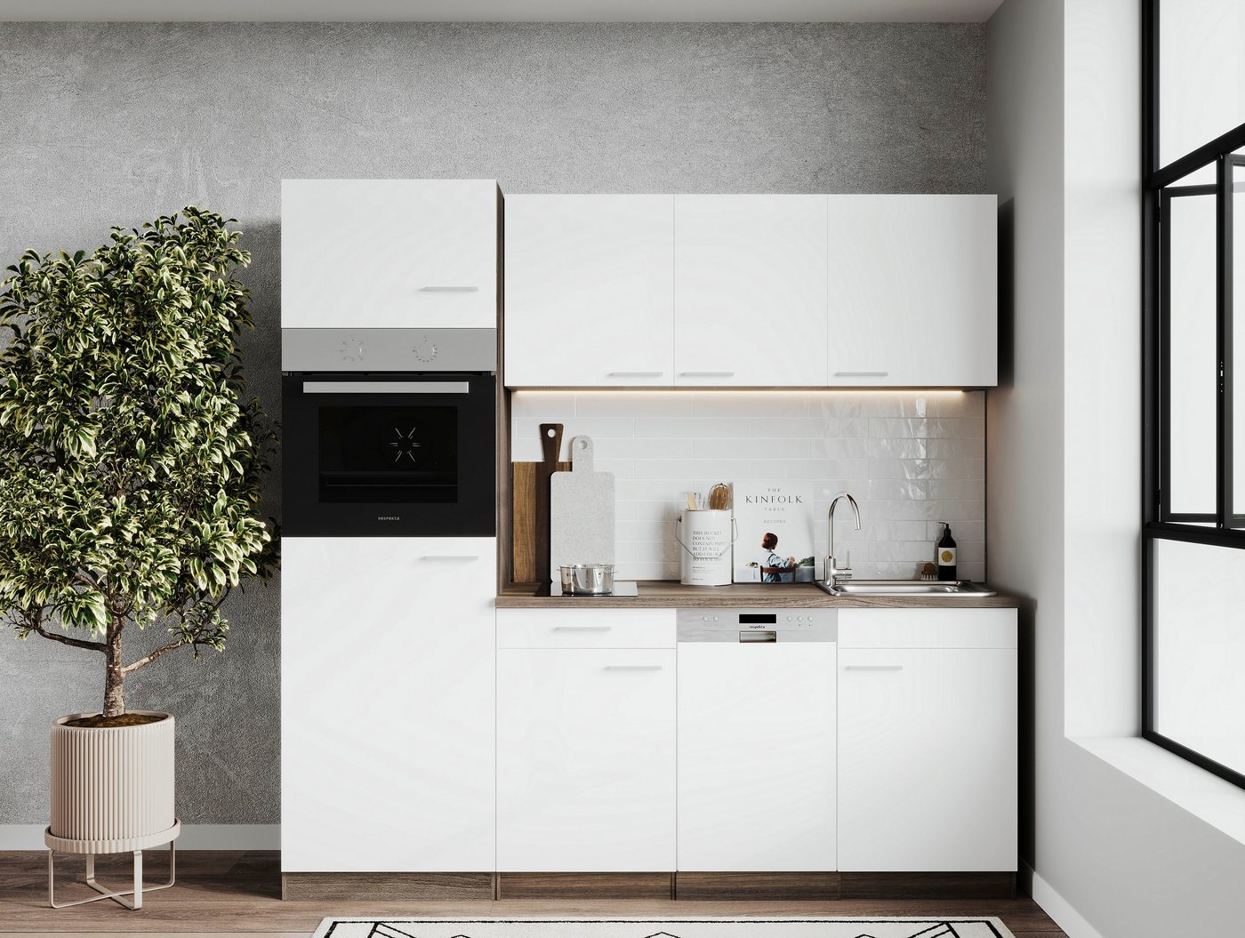 RESPEKTA Küche Oliver, Breite 205 cm, wechselseitig aufbaubar – Bild 2 von 5