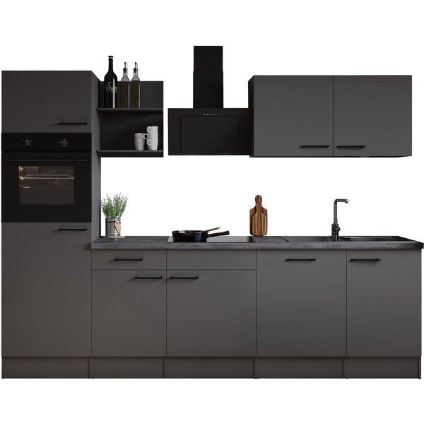 RESPEKTA Küche Oliver, zerlegt, wahlweise mit Kühlschank, mit Soft Close, Breite 280 cm