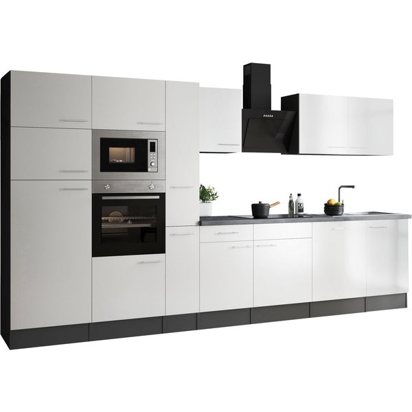RESPEKTA Küchenzeile Oliver, Breite 370 cm, 90 cm Arbeitshöhe, in exklusiver Konfiguration für OTTO