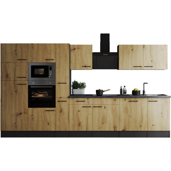 RESPEKTA Küchenzeile Oliver, Breite 370 cm, 90 cm Arbeitshöhe, in exklusiver Konfiguration für OTTO