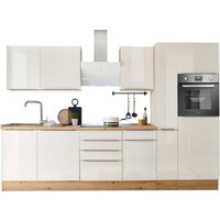 RESPEKTA Marleen Küchenblock (Backofen, Kühlschr., Weiß, 310 cm)