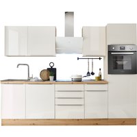 RESPEKTA Marleen Küchenblock (Backofen, Kühlschr., Weiß, 280 cm)
