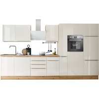 RESPEKTA Marleen Küchenblock (Backofen, KühlKombi, Weiß, 370 cm)
