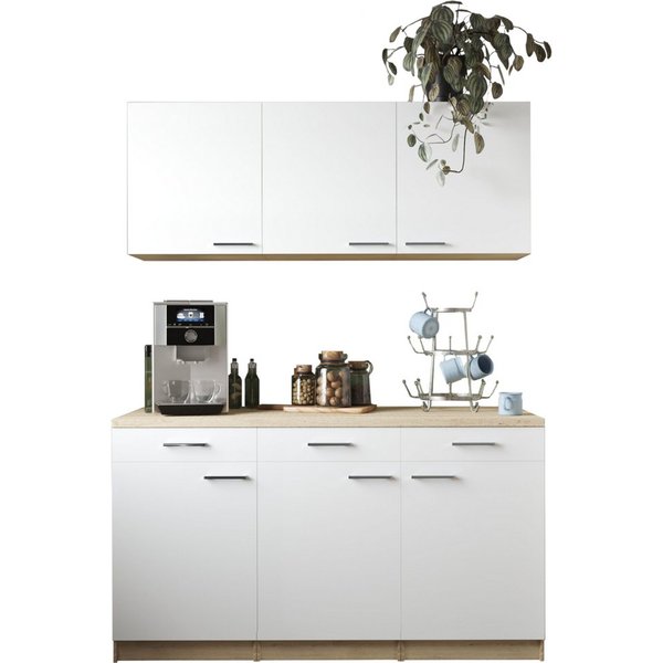RESPEKTA Mehrzweckschrank-Set Merle, Breite 150 cm, Soft-Close, Metallstangengriffe, 85 cm Arbeitshöhe