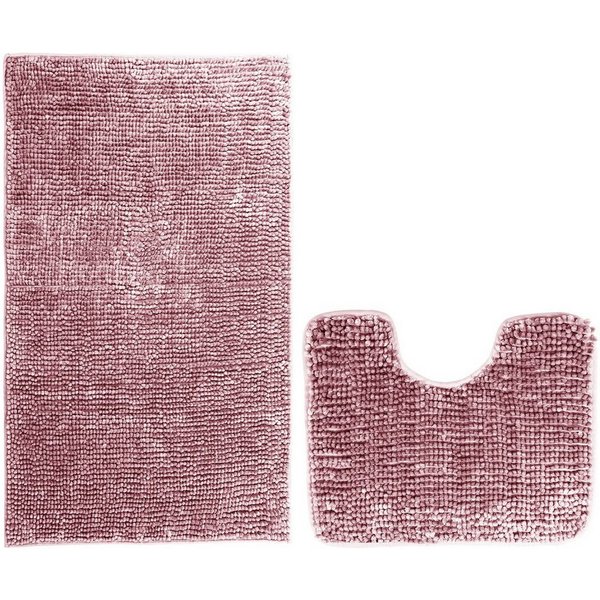 Restilo Badematte Badematte Badteppich Badvorleger Duschvorleger WC Vorleger rutschfest, rutschhemmend beschichtet, Set, Polyester, Rechteckig, Matte + WC Vorle