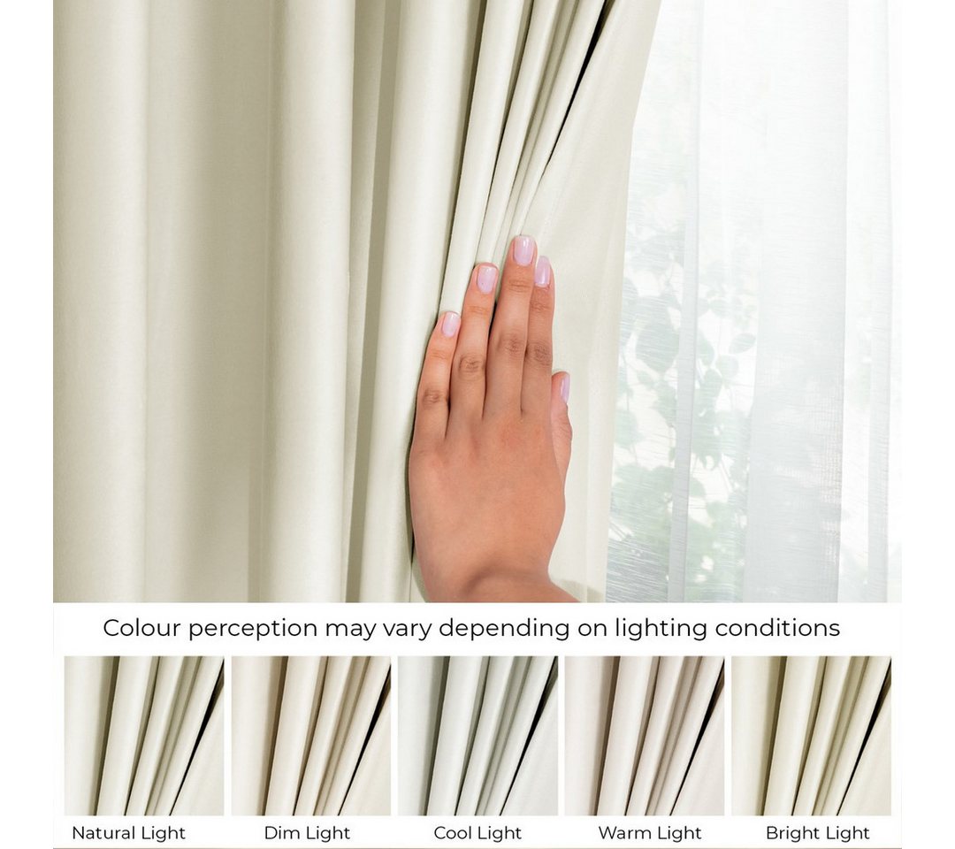 Restilo Gardine Gardine Multifunktionsband Kräuselband Vorhang Verdunkelnd Samt Textil (1 St), Kräuselband, verdunkelnd, Samt Textilien, mit Raffhalter – Bild 2 von 5
