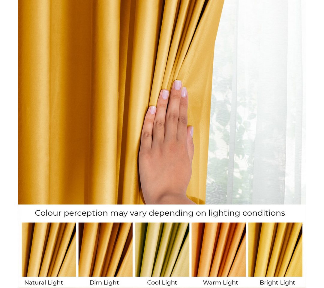 Restilo Gardine Gardine Multifunktionsband Kräuselband Vorhang Verdunkelnd Samt Textil (1 St), Kräuselband, verdunkelnd, Samt Textilien, mit Raffhalter – Bild 2 von 5