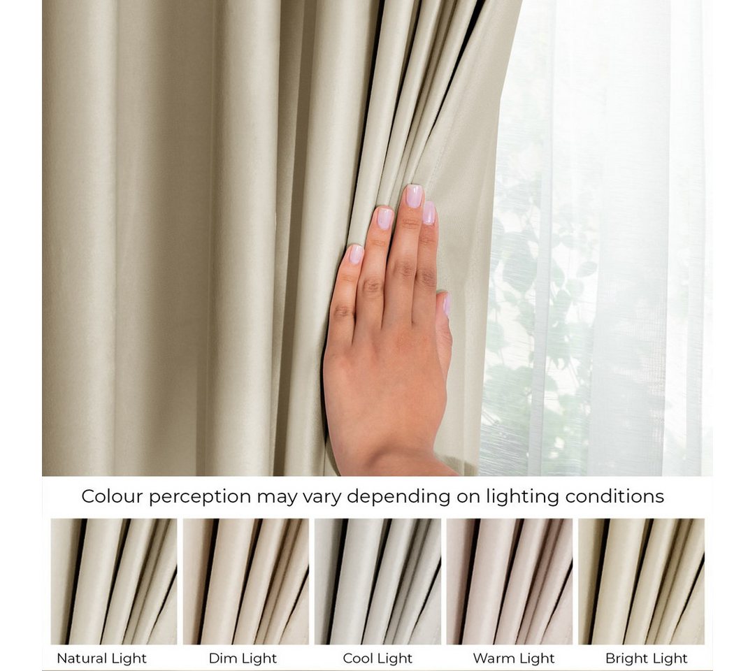 Restilo Gardine Gardine Multifunktionsband Kräuselband Vorhang Verdunkelnd Samt Textil (1 St), Kräuselband, verdunkelnd, Samt Textilien, mit Raffhalter – Bild 2 von 5