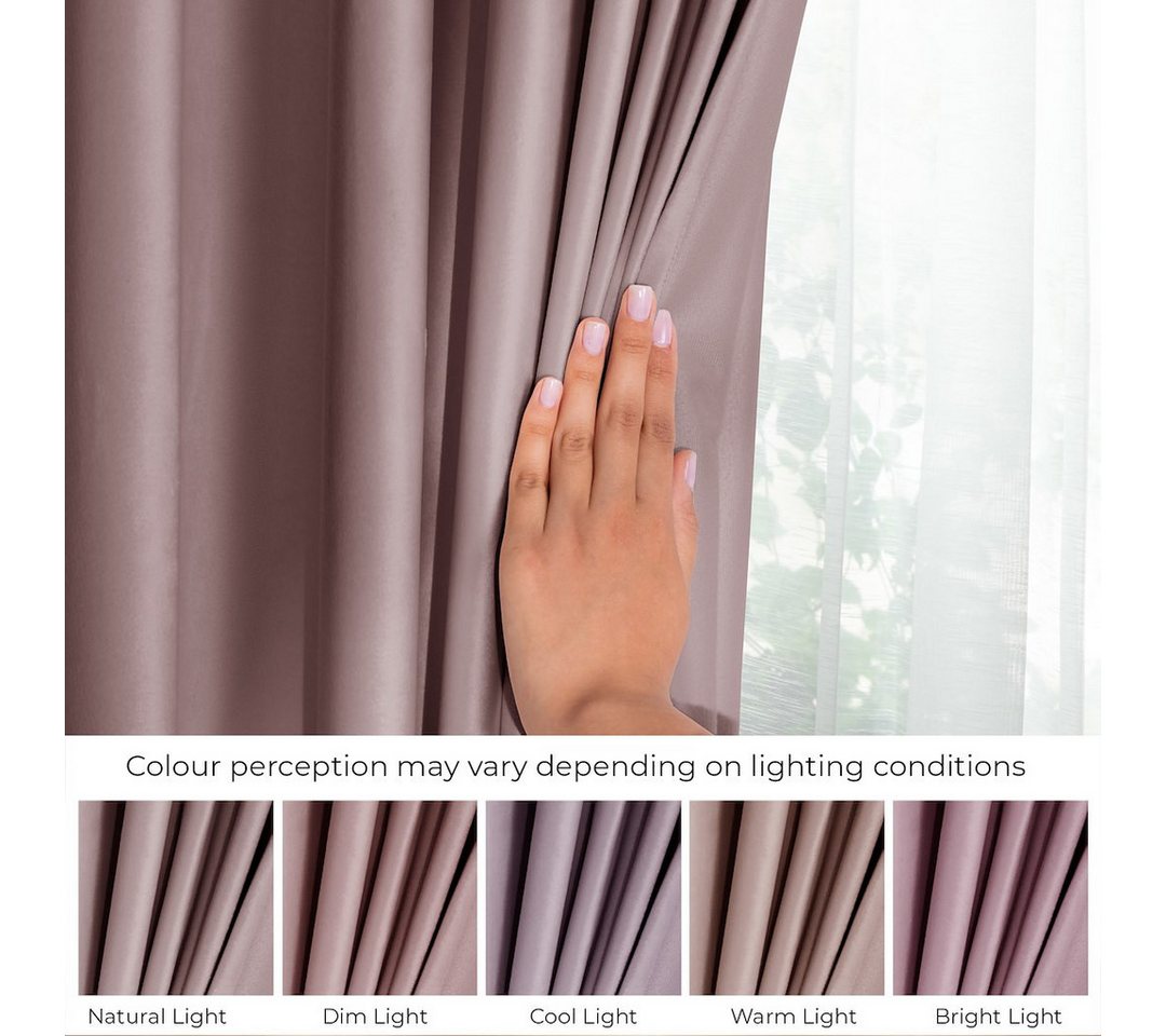 Restilo Gardine Gardine Multifunktionsband Kräuselband Vorhang Verdunkelnd Samt Textil (1 St), Kräuselband, verdunkelnd, Samt Textilien, mit Raffhalter – Bild 2 von 5