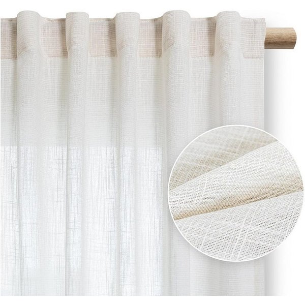 Restilo Gardine Gardine Stangendurchzug Vorhang Viskose Microfaser Transparent Muster (1 St), Stangendurchzug, halbtransparent, Microfaser mit Viskose