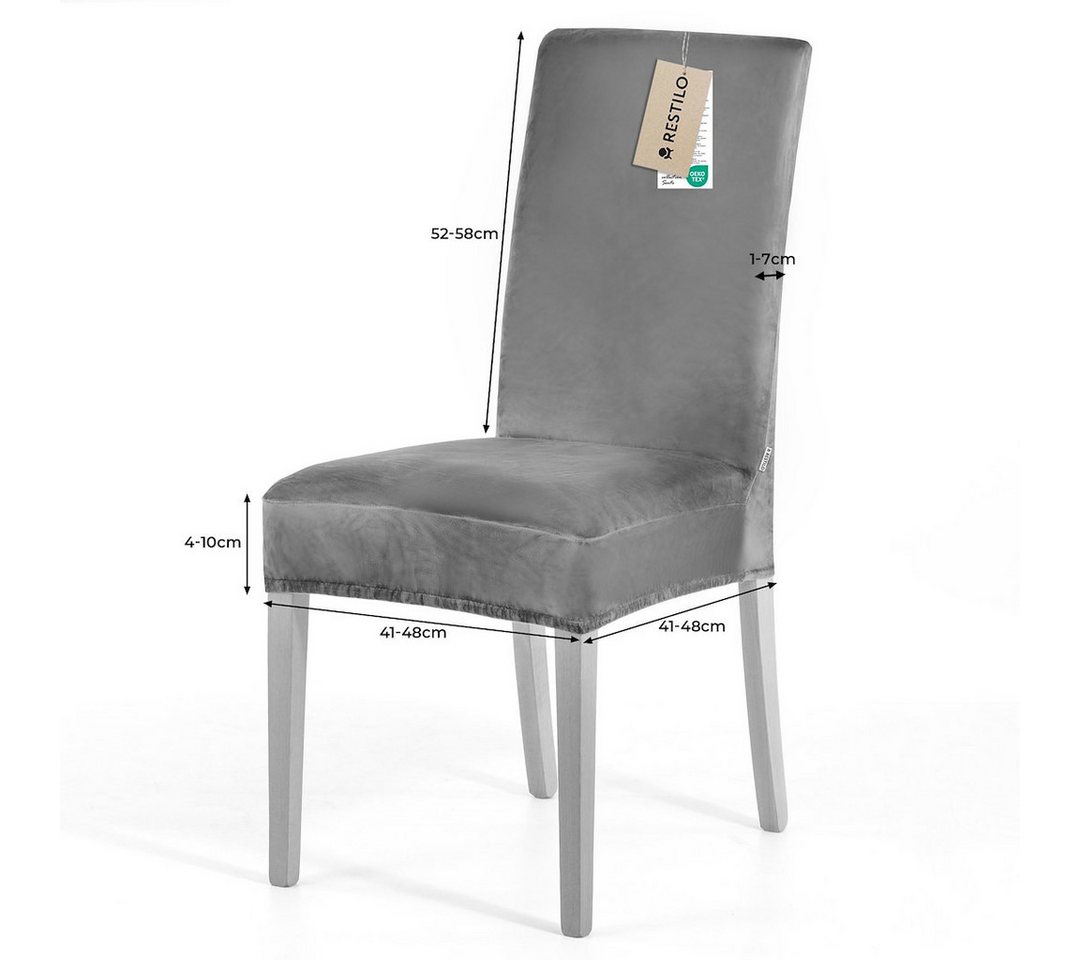 Restilo Stuhlhusse Stuhlhusse Stretch Stuhlbezug mit Gummiband Abnehmbar, waschbar – Bild 5 von 5