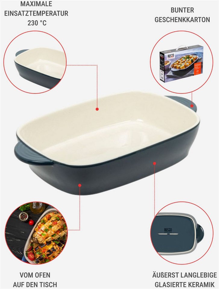 RESTO Kitchenware Backform Fornax, Auflaufform, Lasagneform, Ofenform, spülmaschinengeeignet, (1-tlg), rechteckig, für Kuchen, Lasagne, Brownie – Bild 4 von 5
