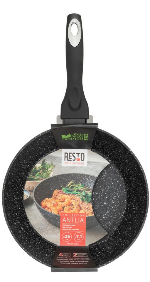 RESTO Kitchenware Bratpfanne Antlia, tiefe Pfanne mit ergonomischem Soft-Touch-Griff, Aluminium (1-tlg), Marmor-Antihaftbeschichtung, 4-lagig, für alle Herdarte – Bild 3 von 5