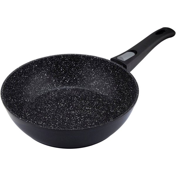 RESTO Kitchenware Bratpfanne Aries, tiefe Wokpfanne mit vierschichtiger Marmor-Antihaftbeschichtung, Aluminium (1-tlg), mit einem abnehmbaren Griff - backofenfe