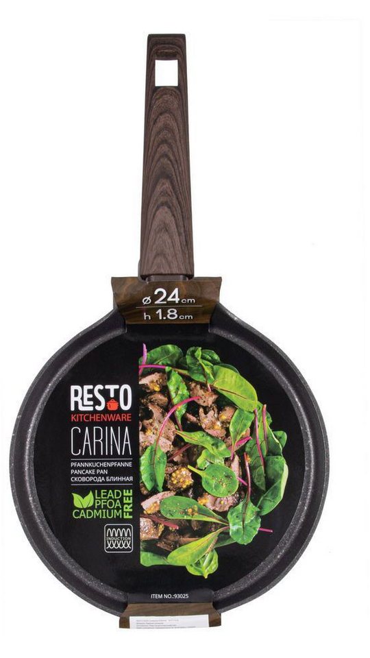 RESTO Kitchenware Crêpepfanne Carina, Pfannkuchenpfanne mit holzähnlichem Soft-Touch-Griff, Aluminium (1-tlg), mit Marmor-Antihaftbeschichtung, 4-lagig, für all – Bild 5 von 5