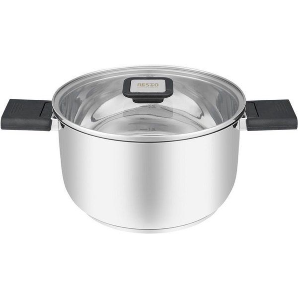 RESTO Kitchenware Kochtopf Anser, energiesparend und spülmaschinenfest, im Geschenkkarton, Edelstahl 18/10 (2-tlg), Geeignet für alle Herdarten, auch Induktion,
