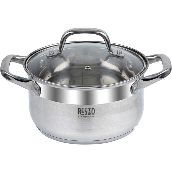 RESTO Kitchenware Kochtopf Libra, Topf energiesparend und spülmaschinenfest, Edelstahl 18/10 (1-tlg), Induktion, für alle Herdarten geeignet mit hitzebeständige