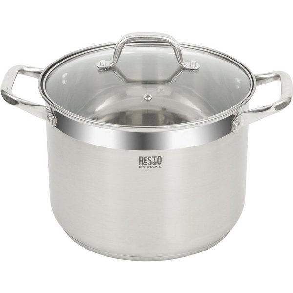 RESTO Kitchenware Kochtopf Libra, Topf energiesparend und spülmaschinenfest, Edelstahl 18/10 (1-tlg), Induktion, für alle Herdarten geeignet mit hitzebeständige