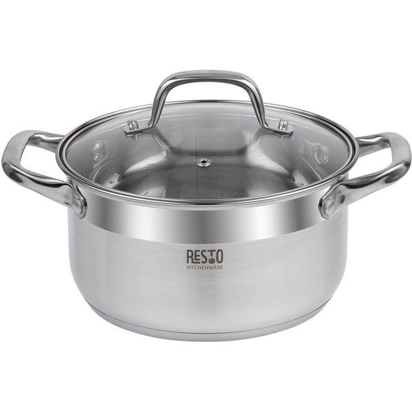RESTO Kitchenware Kochtopf Libra, Topf energiesparend und spülmaschinenfest, Edelstahl 18/10 (1-tlg), Induktion, für alle Herdarten geeignet mit hitzebeständige
