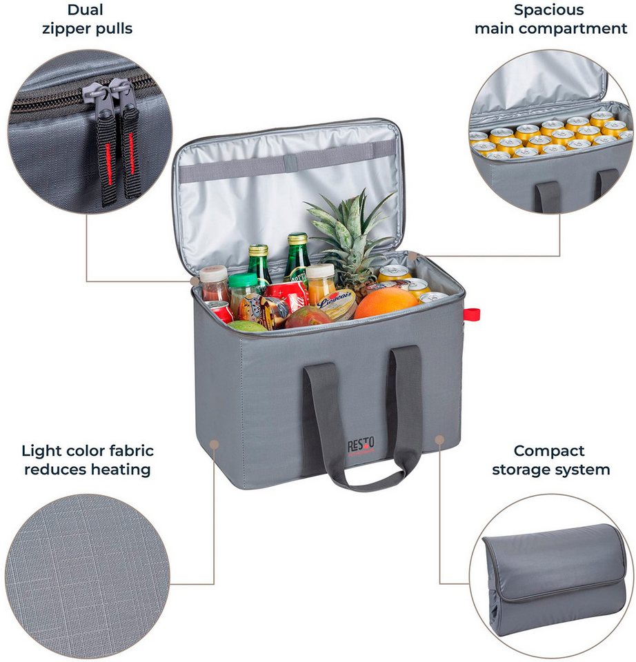 RESTO Kitchenware Kühltasche Polis faltbare Picknicktasche Lunchtasche Thermotasche Isoliertasche, 23 l, Witterungsbeständig und absolut auslaufsicher – Bild 4 von 5