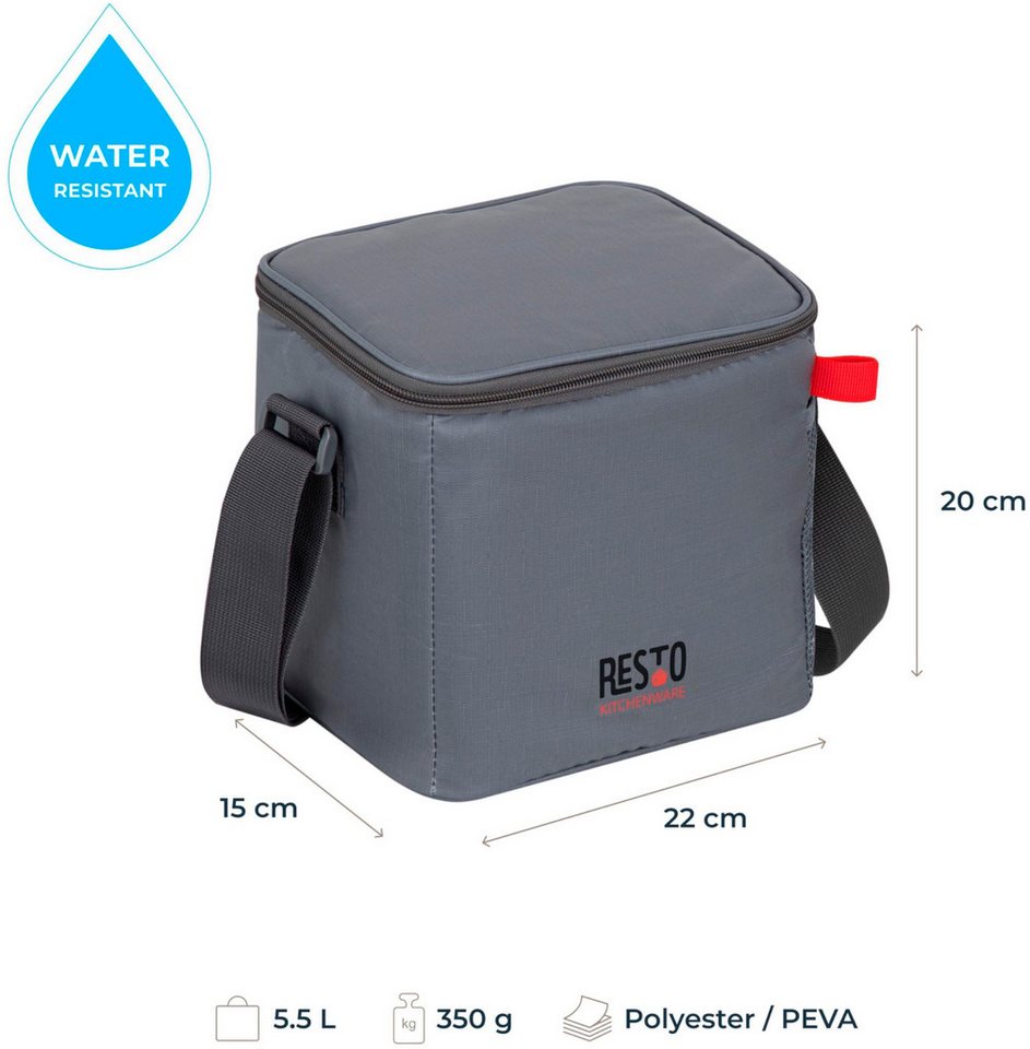 RESTO Kitchenware Kühltasche Polis faltbare Picknicktasche Lunchtasche Thermotasche Isoliertasche, 6 l, Witterungsbeständig und absolut auslaufsicher – Bild 2 von 5