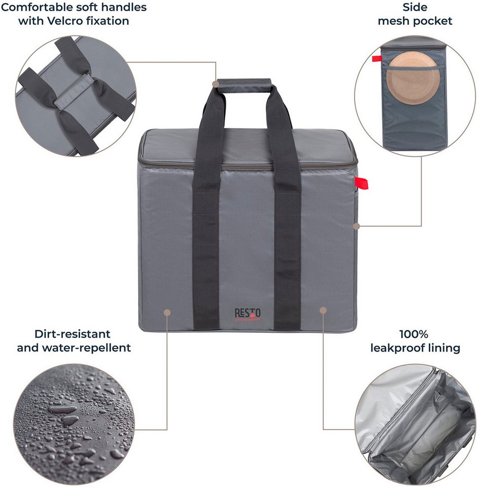RESTO Kitchenware Kühltasche Polis faltbare Picknicktasche Lunchtasche Thermotasche Isoliertasche, 30 l, Witterungsbeständig und absolut auslaufsicher – Bild 2 von 5