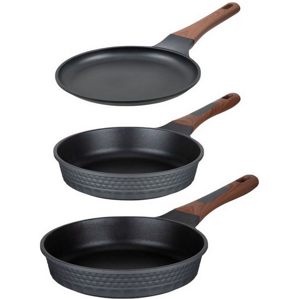 RESTO Kitchenware Pfannen-Set Capella, antihaftbeschichtet und spülmaschinenfest, Aluminiumguss (Set, 3-tlg., 1x Bratpfanne Ø 24, 1x Bratpfanne Ø 26, 1x Pfannku