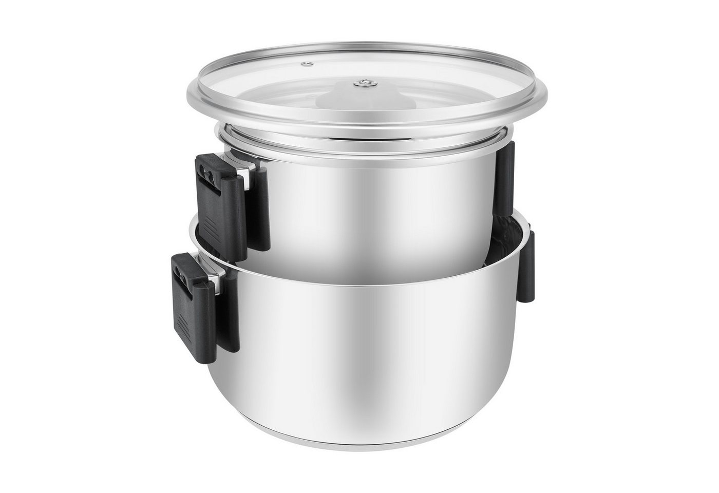RESTO Kitchenware Topf-Set ANSER mit klappbaren Griffen, im Geschenkkarton, Edelstahl 18/10 (Set, 4-tlg., je 2x Kochtopf Ø 18/22 cm mit Deckel), für alle Herdar – Bild 2 von 5