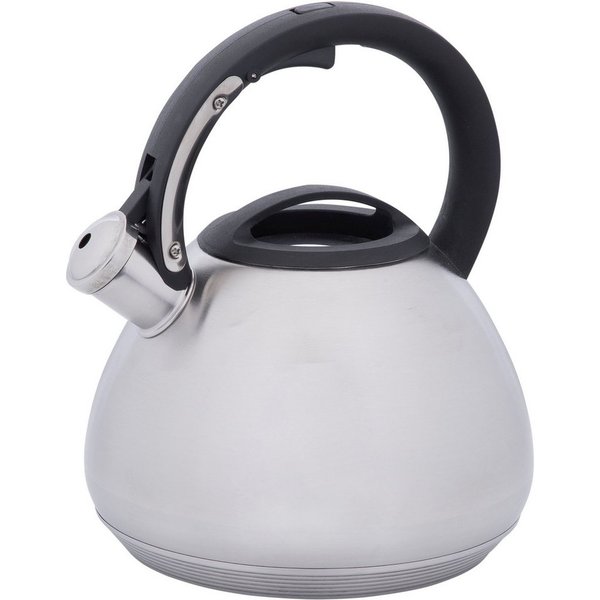RESTO Kitchenware Wasserkessel Lyra, Flötenkessel 2,7 l mit wärmespeicherndem Boden im Geschenkkarton, Edelstahl (1-tlg), mit ergonomischem, wärmeableitenden Ba