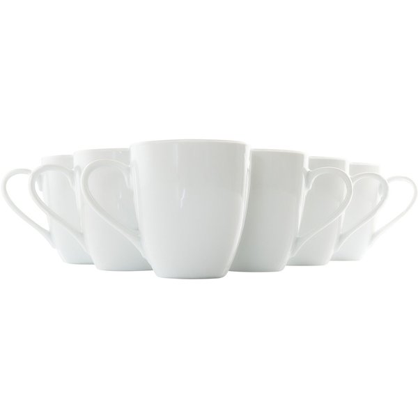 Retsch Arzberg Becher, 6-tlg., Porzellan, großer XXL Henkelbecher in gefällig bauchiger Form, 6-teilig, 500 ml